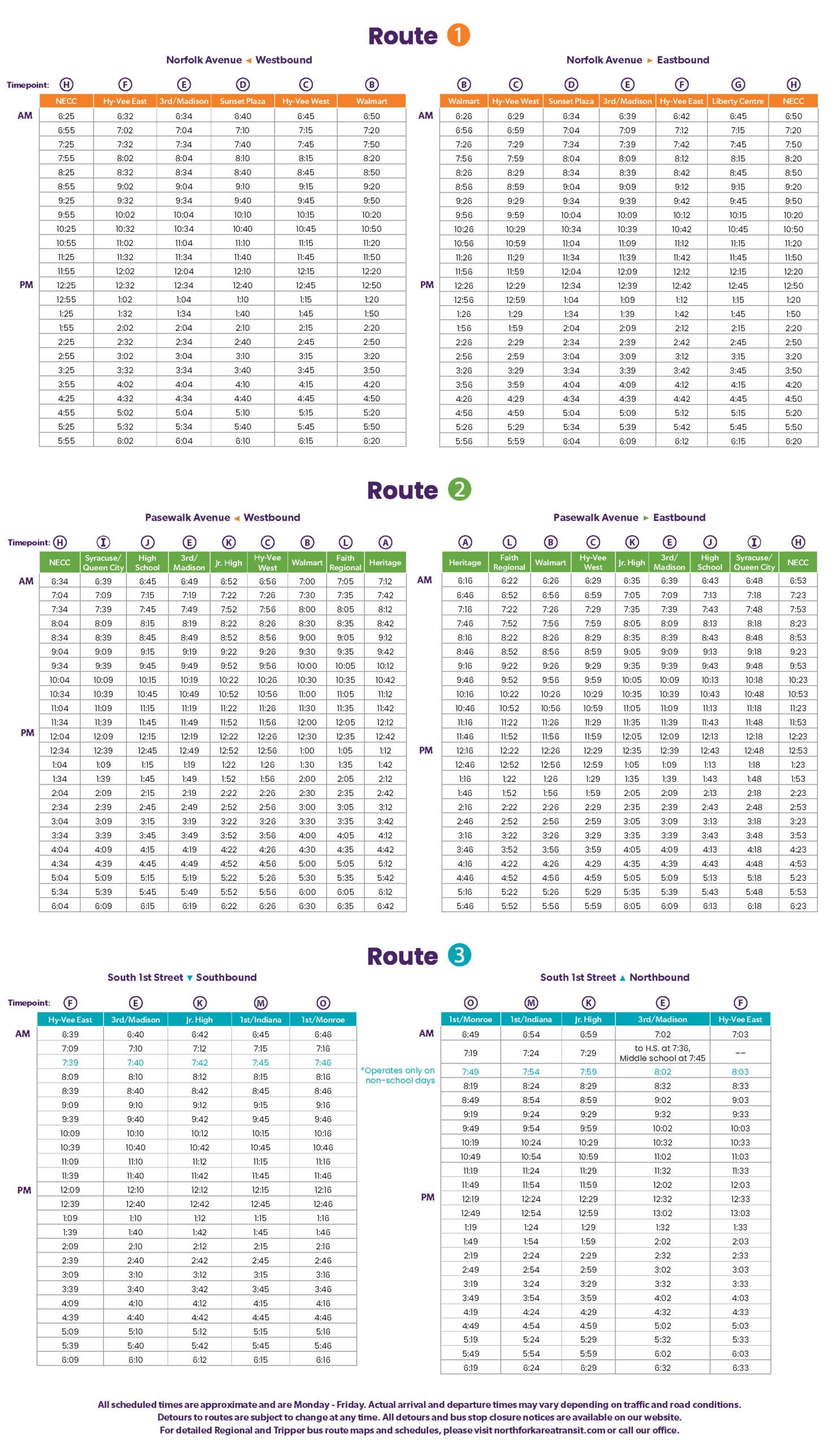 ForkLift Bus Schedule
